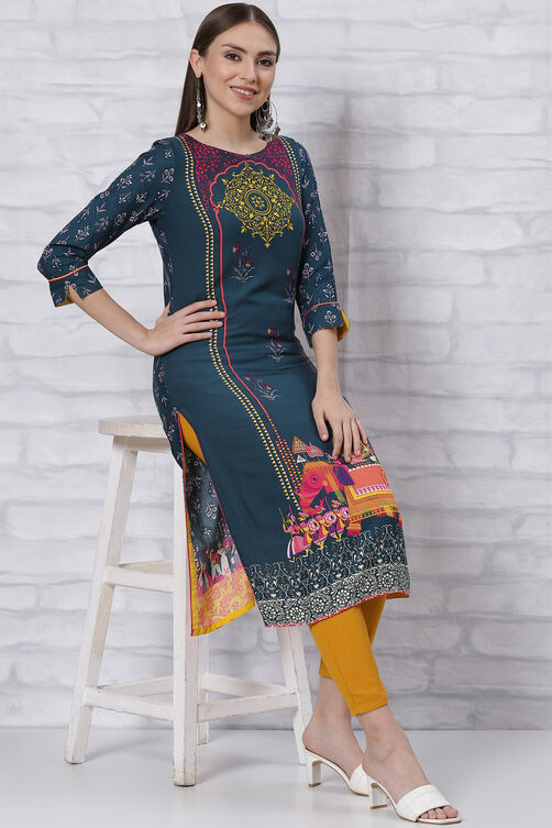 Phalsa Straight Kurta image number 5
